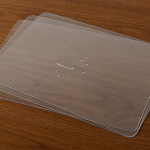 12 Clear Transparent Plastic Table Placemats Set of Four Waterproof Heat Resistant Protector for Wood Surface Dining Room Kitchen