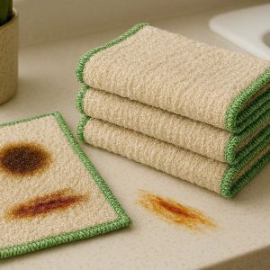 18 Heavy Duty Bamboo Fiber Dish Cloths for Kitchen Cleaning Natural Anti Bacterial Scour Pads for Grease and Stain Removal