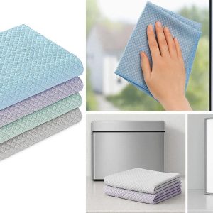 19 Multi Purpose Fish Scale Microfiber Glass Cleaning Cloths Streak Free Polishing Rags for Windows Mirrors and Stainless Steel