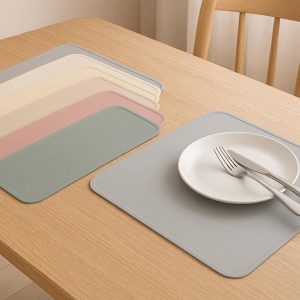 9 Non Slip Heat Resistant Silicone Placemats Set of Six Waterproof Washable Table Mats for Modern Dining Room Kitchen Decor